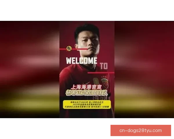 杨希加盟上海海港转会费143万欧元